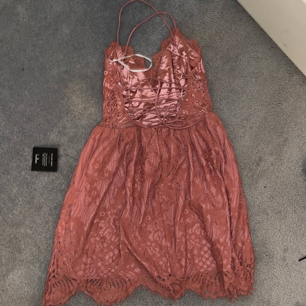 Lulus “Keep you captivated lace lace-up skater mini dress” - Picture 10 of 10